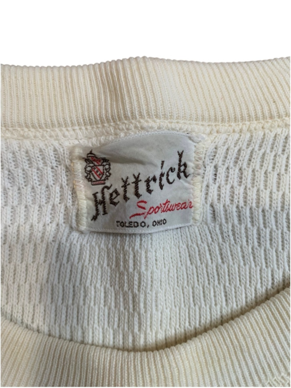 Vtg 60’s Men's Hettrick Sportswear Thermal Undershirt Size L White - Picture 4 of 7